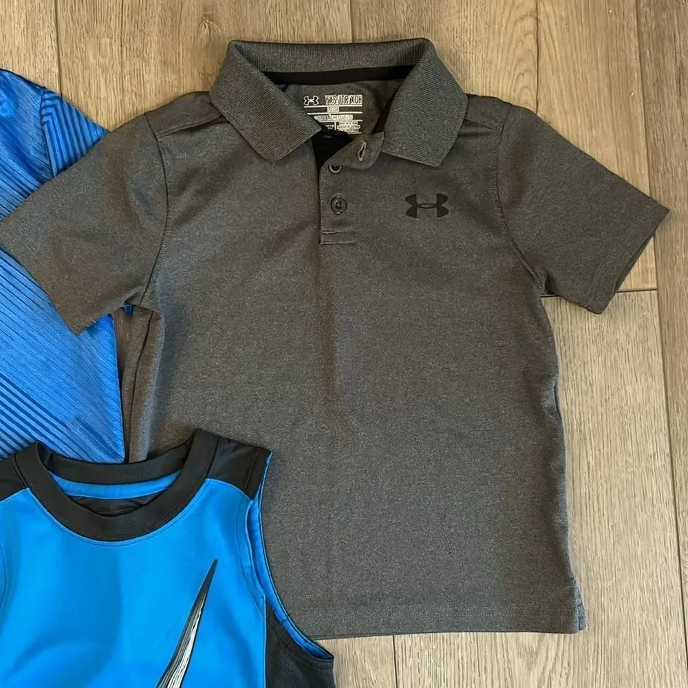 ((3 PIECE)) BPYS ATHLETIC TOP BUNDLE NIKE AND UNDER ARMOUR SIZE XS 4/5